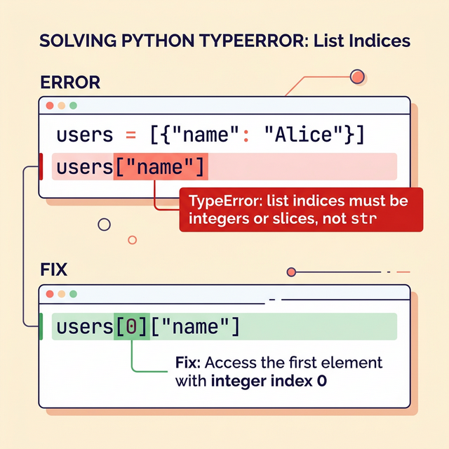 Python TypeError: list indices must be integers