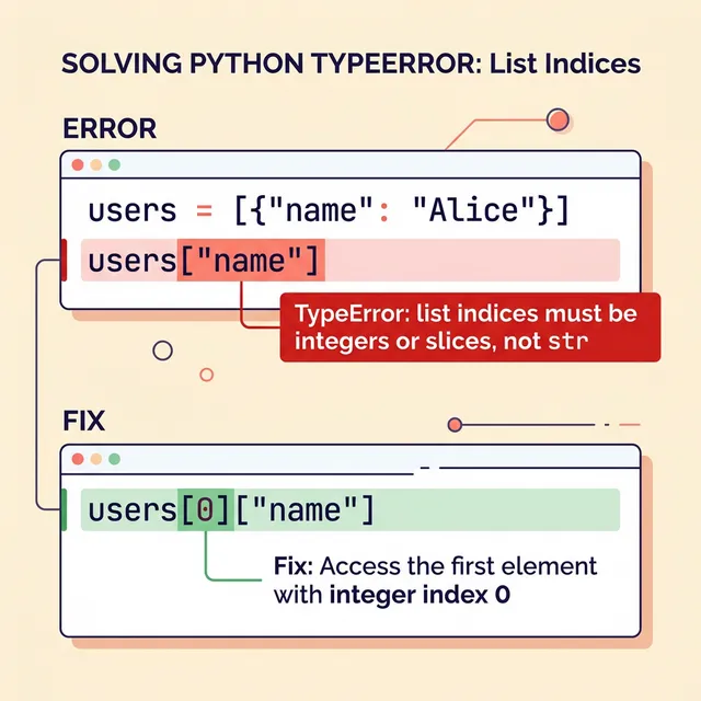 Python TypeError: list indices must be integers